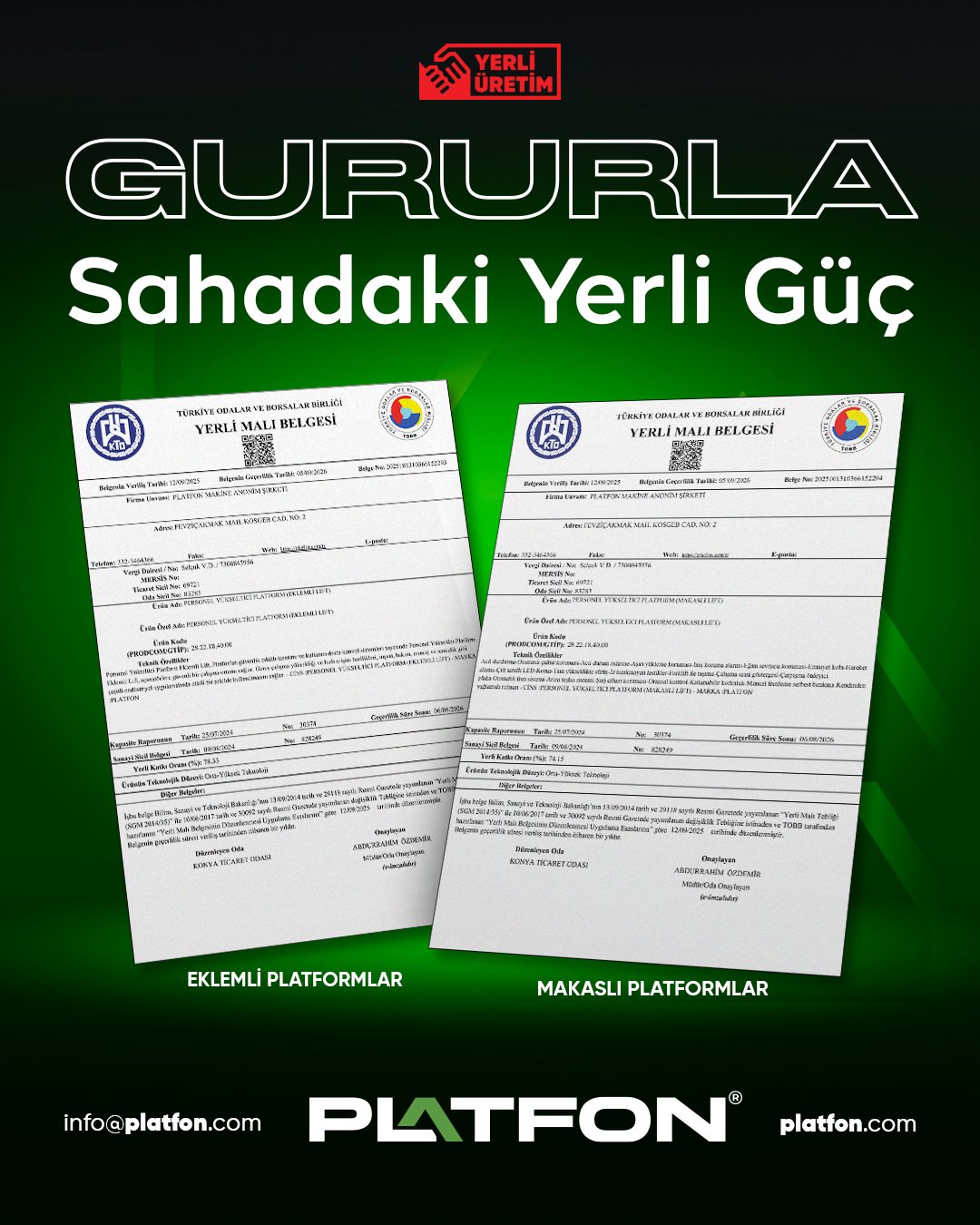 Platfon Sahadaki Yerli Güç