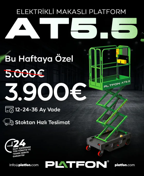 Platfon kampanya: AT5.5 elektrikli makaslı platform bu haftaya özel fiyat