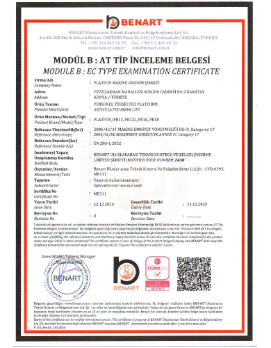 Personel Yükseltici Platform(Eklemli Bom)ME311